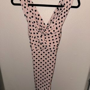 L Pink Polka Dot Bodycon Guess Dress
